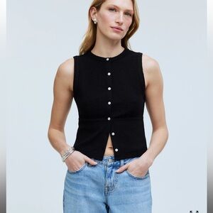 Madewell Split-Crewneck Cardigan Tank